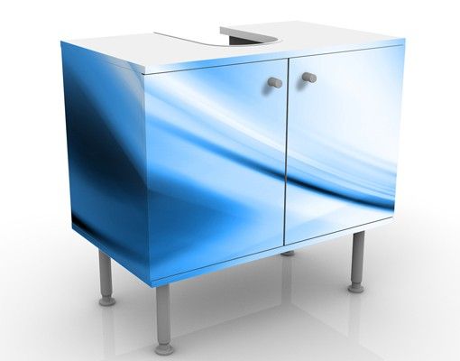 Waschbeckenunterschrank - Deep Blue Heaven - Badschrank Weiß Blau