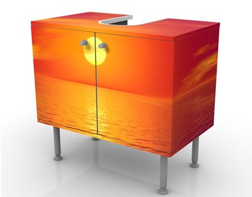 Waschbeckenunterschrank - Beautiful Sunset - Badschrank Orange