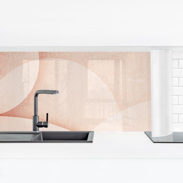 Küchenrückwand abstrakt Abstrakte Grafik in Pfirsich