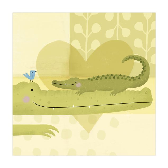 Grün Teppich Mama und ich - Krokodile
