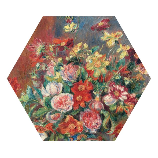 Hexagon Bilder Auguste Renoir - Blumenvase