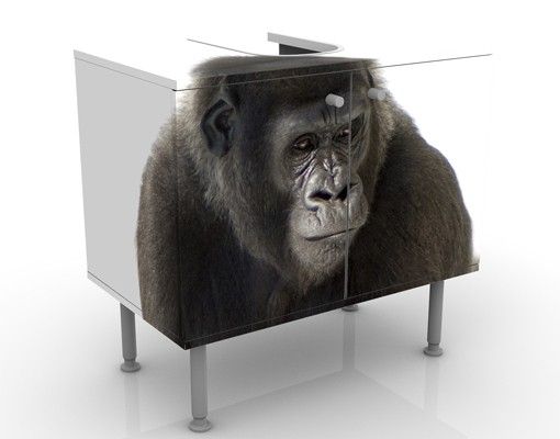 Waschbeckenunterschrank mit Motiv Liegender Gorilla I