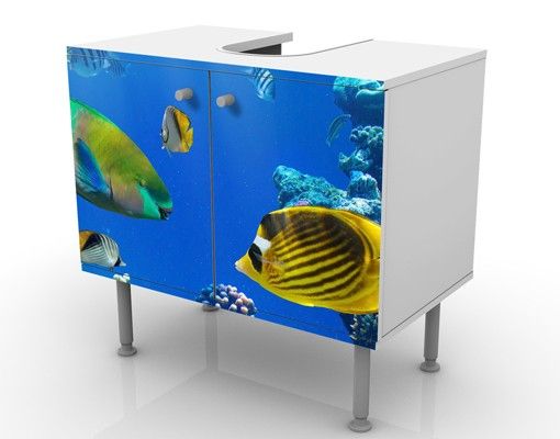 Waschbeckenunterschrank - Underwater Lights - Badschrank Blau