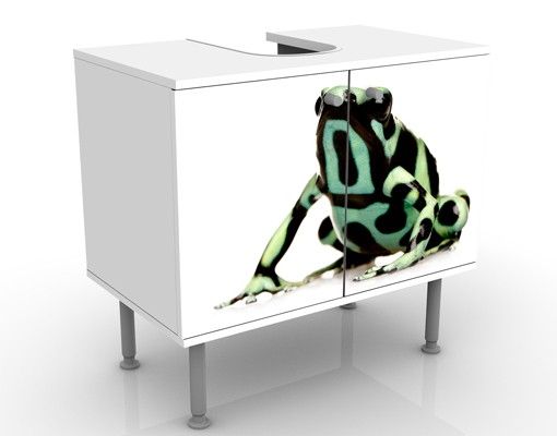 Waschbeckenunterschrank - Zebra Frog - Badschrank Weiß
