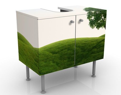 Waschbeckenunterschrank mit Motiv Grüne Ruhe