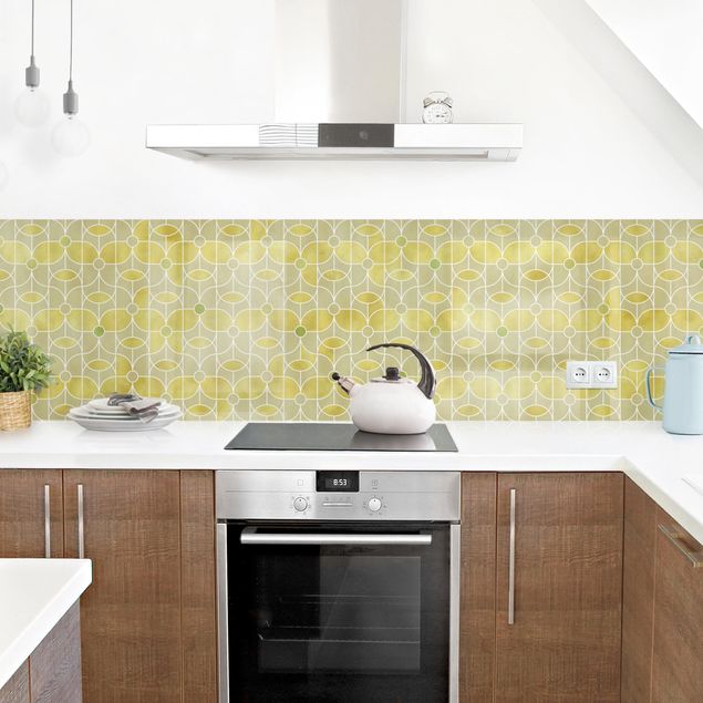 Glasrückwand Küche Muster Art Deco Schmetterling Muster