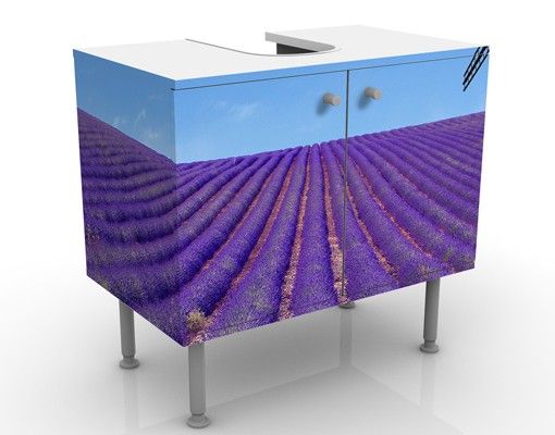 Waschbeckenunterschrank - Lavendelduft in der Provence - Badschrank Blau