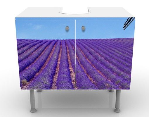 Waschbeckenunterschrank - Lavendelduft in der Provence - Badschrank Blau