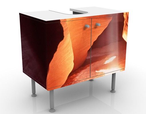 Waschbeckenunterschrank - Lichtschacht im Antelope Canyon - Badschrank Orange