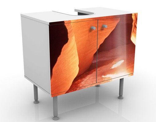 Waschbeckenunterschrank - Lichtschacht im Antelope Canyon - Badschrank Orange