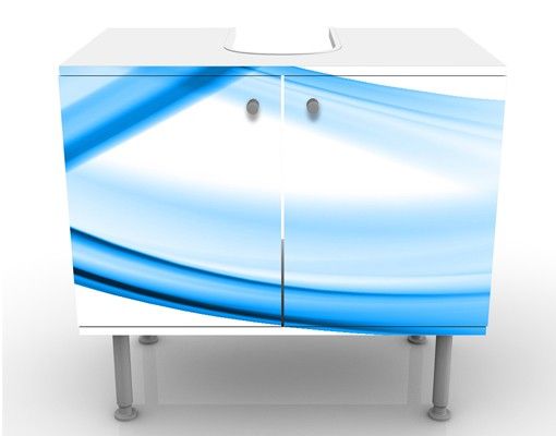 Waschbeckenunterschrank - Blue Element No.2 - Badschrank Weiß Blau
