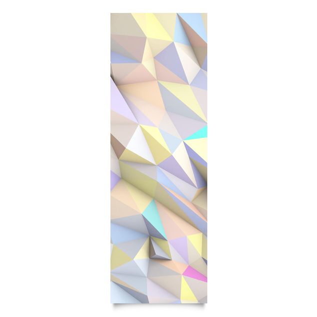 Klebefolie Tür Geometrische Pastell Dreiecke in 3D