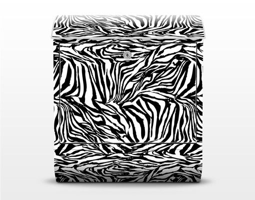 Postkasten weiß Zebra Design