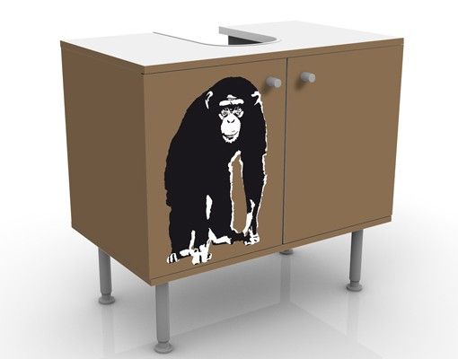 Waschbeckenunterschrank - No.TA10 Schimpanse - Badschrank Braun Schwarz