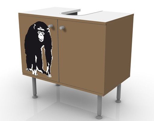 Waschbeckenunterschrank - No.TA10 Schimpanse - Badschrank Braun Schwarz