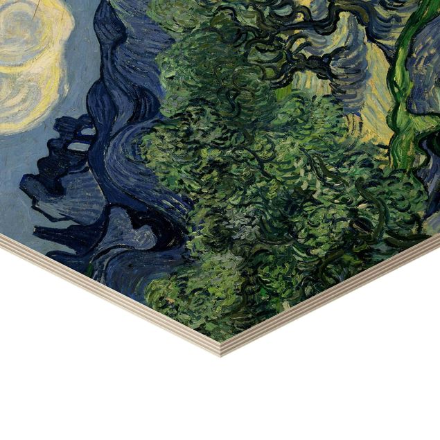 Wandbild Holz Vincent van Gogh - Olivenbäume