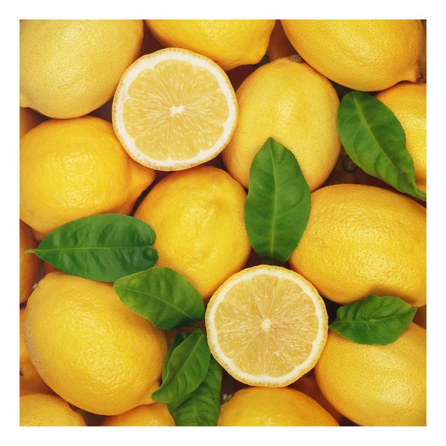 Glas Spritzschutz - Saftige Zitronen - Quadrat - 1:1