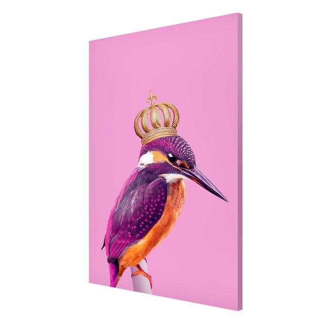 Wandbilder Rosa Eisvogel mit Krone