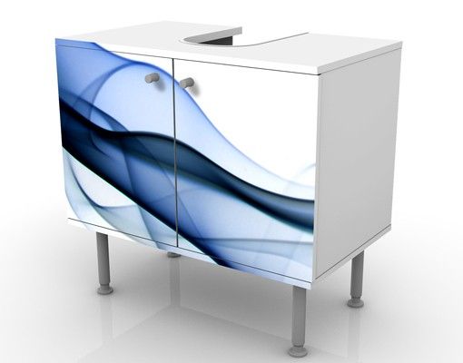 Waschbeckenunterschrank - Sound Of Nature - Badschrank Weiß Blau