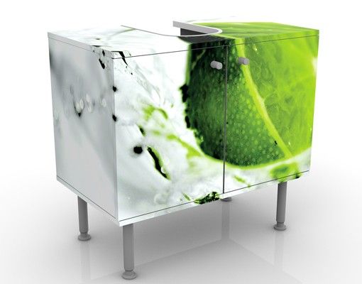 Waschbeckenunterschrank mit Motiv Splash Lime