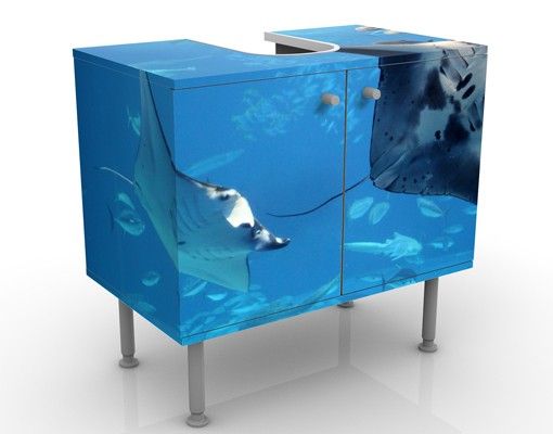Waschbeckenunterschrank - Manta Ray - Badschrank Blau