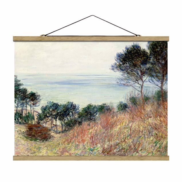Stoffbilder mit Holzleisten Claude Monet - Küste Varengeville