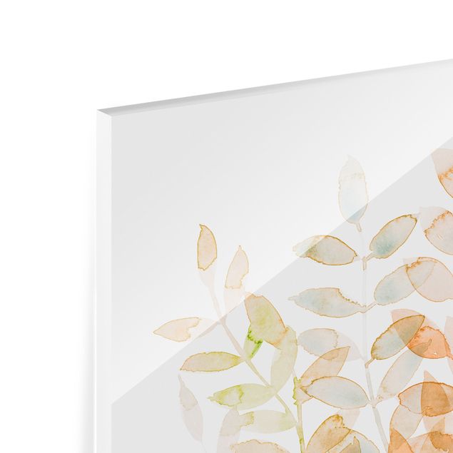 Spritzschutz Glas - Sommerlicher Blätterreigen - Quadrat 1:1
