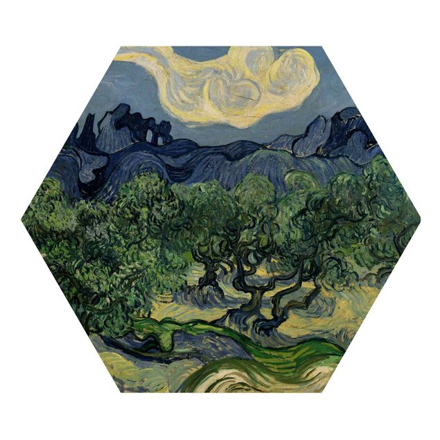 Moderne Holzbilder Vincent van Gogh - Olivenbäume