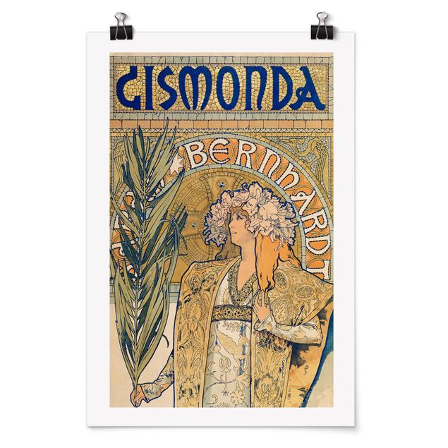 Mucha Kunstdrcuke Alfons Mucha - Plakat für Theaterstück Gismonda