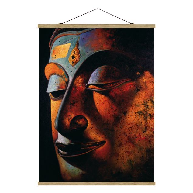 Stoffbild mit Posterleisten - Bombay Buddha - Hochformat 3:4