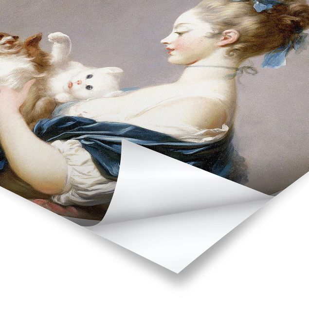 Poster Jean Honoré Fragonard - Mädchen mit Hund