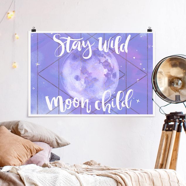 Poster - Mond-Kind - Stay wild - Querformat 2:3