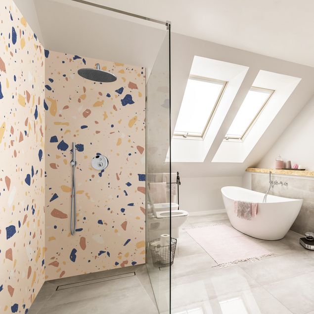 Dusch Rückwände Detailliertes Terrazzo Muster Padova