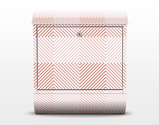 Briefkasten modern Streifen Muster in Rosa