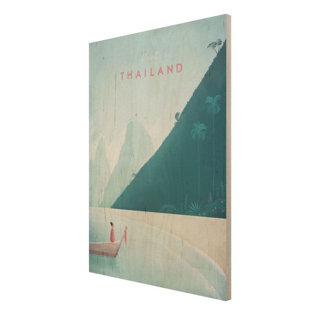 Holzbild Natur Reiseposter - Thailand
