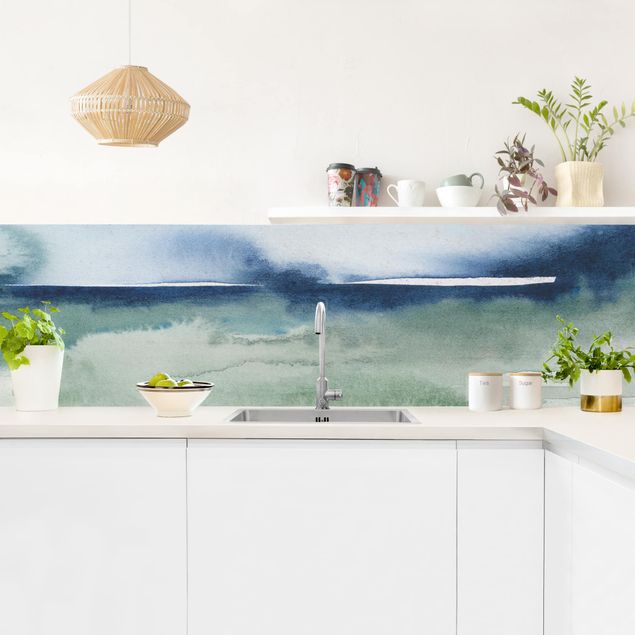 Küchenrückwand Folie Strand Meereswogen I