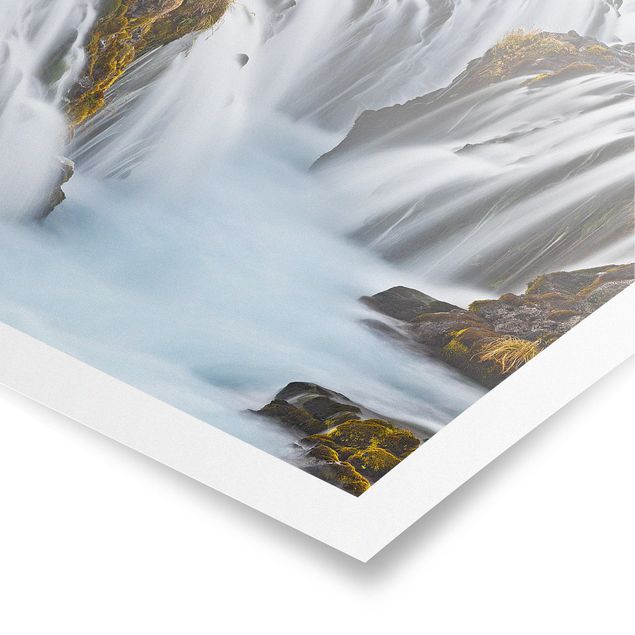 Poster - Brúarfoss Wasserfall in Island - Quadrat 1:1