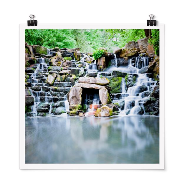 Poster - Wasserfall - Quadrat 1:1