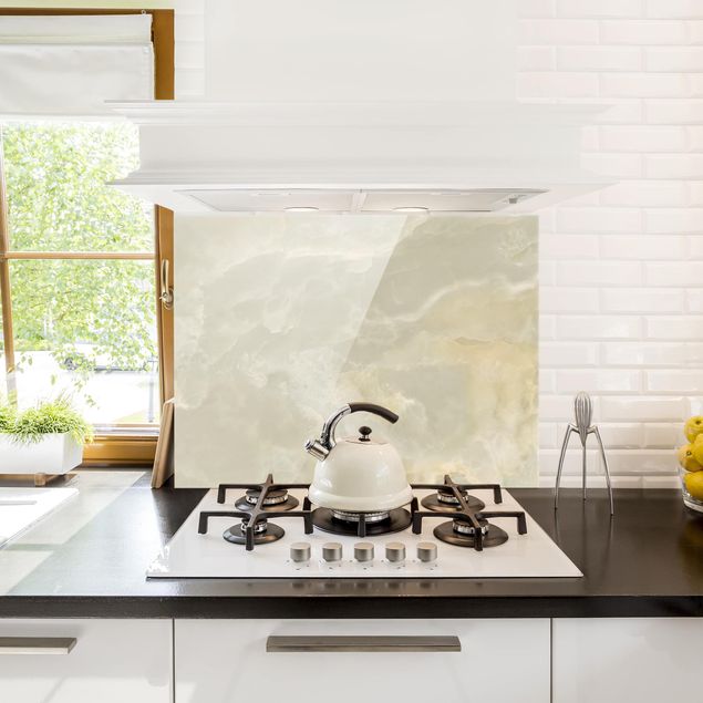Spritzschutz Küche Steinoptik Onyx Marmor Creme