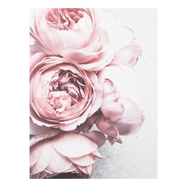Bilder für die Wand Rosa Pfingstrosenblüten Shabby Pastell