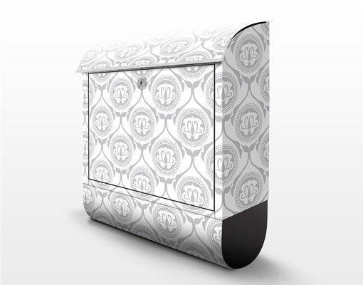 Briefkasten mit Zeitungsfach - Helles Marokko - Wandbriefkasten Grau