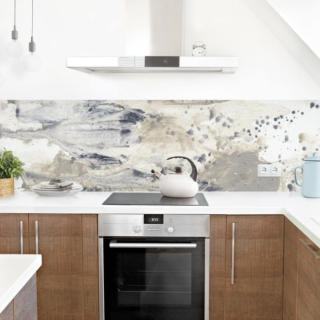 Küchenrückwand abstrakt Hommage an Taupe I