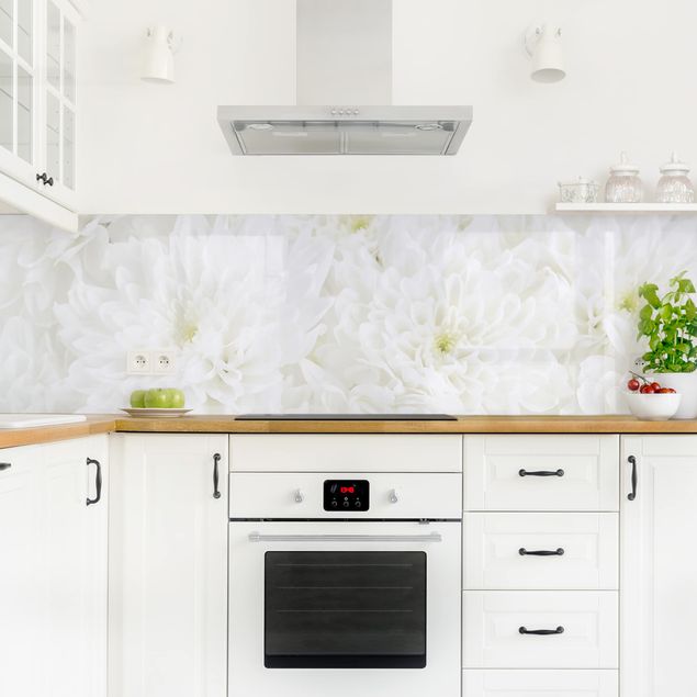 Küchen-Rückwand Zarte Magnolienblüte Panorama Spritzschutz Klebe-Folie geklebt 