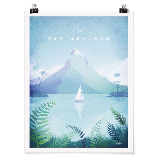 Retro Poster  Reiseposter - Neuseeland