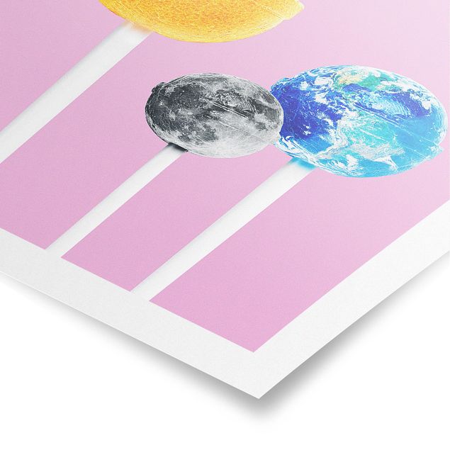 Poster - Jonas Loose - Lollipops mit Planeten - Hochformat 3:2