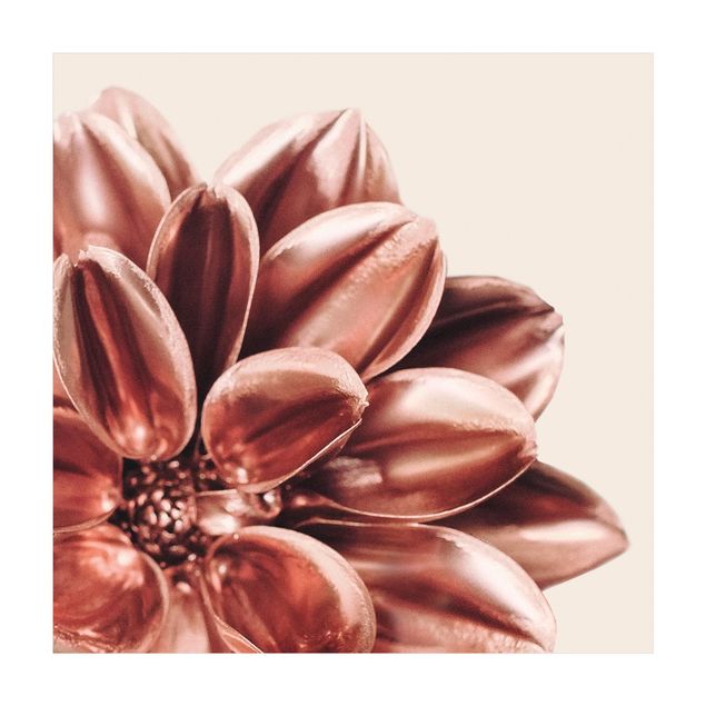 Teppich Blumen Dahlie Rosegold Rosa Detail