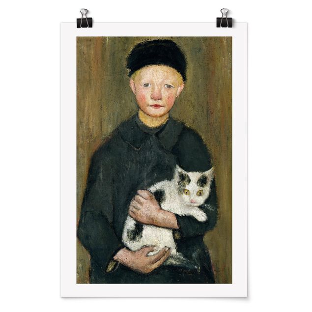 Paula Modersohn-Becker Kunstdrucke Paula Modersohn-Becker - Knabe mit Katze