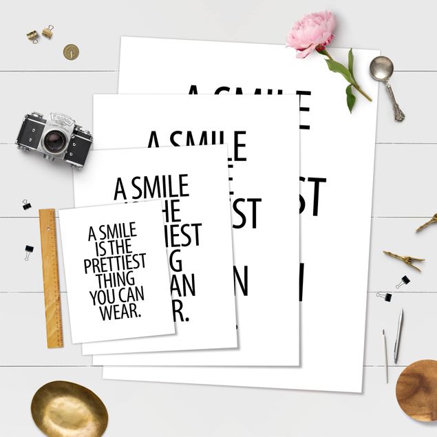 Poster - A Smile is the prettiest thing Sans Serif - Hochformat 3:4