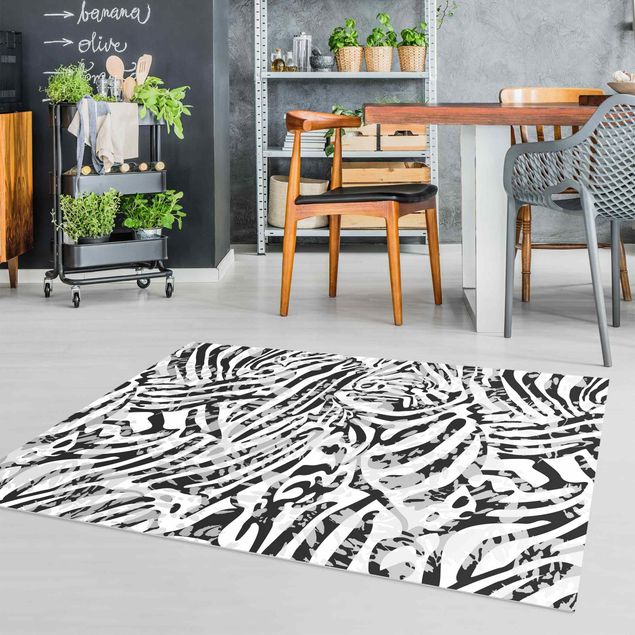 Teppiche Zebramuster in Grautönen