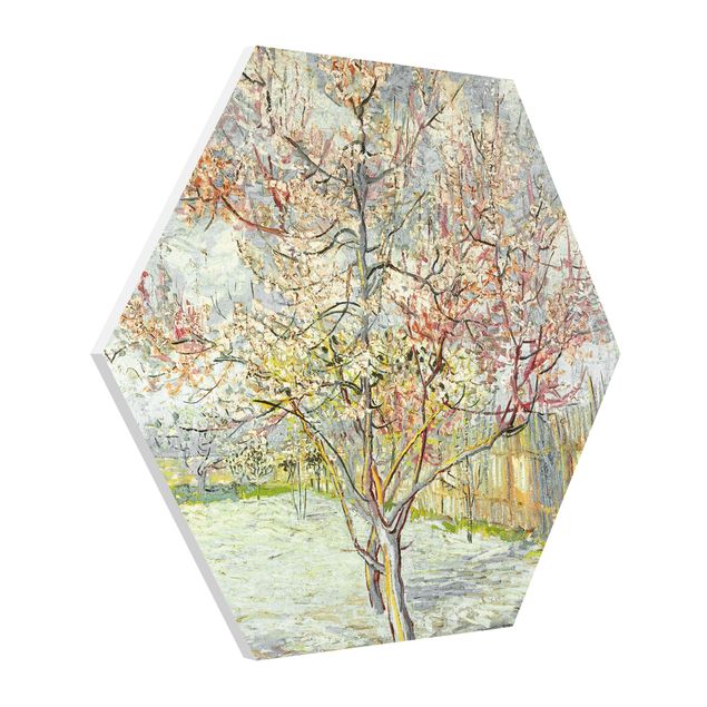Bilder auf Hartschaumplatte Vincent van Gogh - Blühende Pfirsichbäume